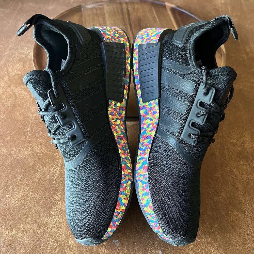 Adidas NMD R1 Confetti Sole Black Boost Foam Women's 8 Youth 7 Shoes Sneakers - Picture 6 of 16